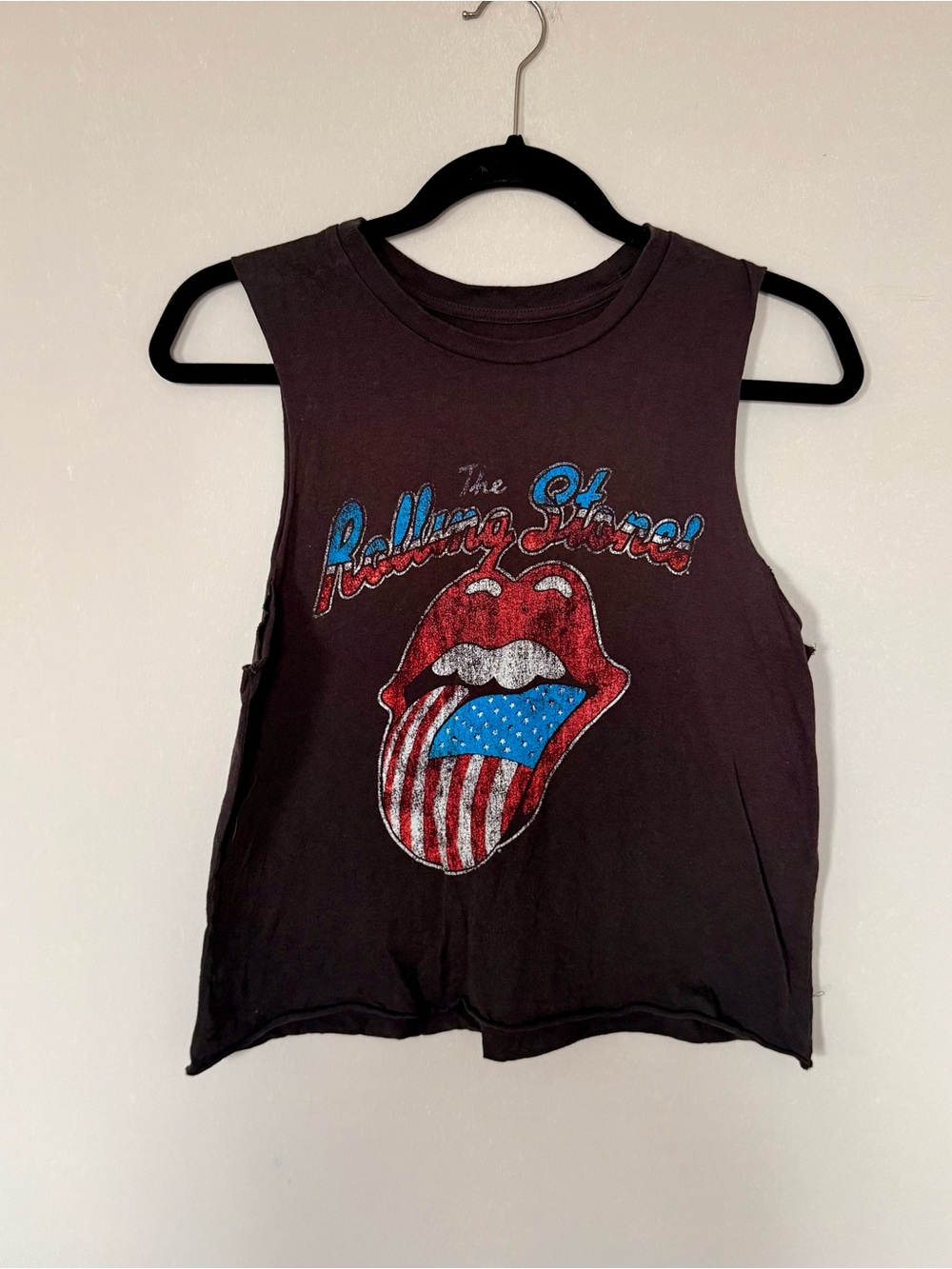 the Rolling Stones Women Tank with Red, Blue & White Logo size S